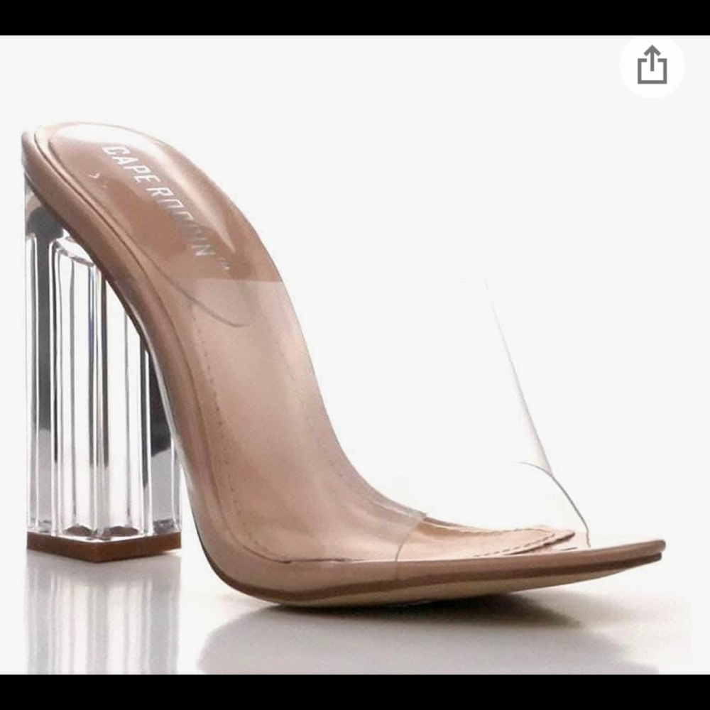 *BRAND NEW Clear Chunky Block High Heels